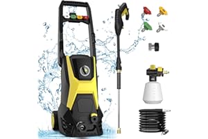 SEN-QII Electric Pressure Washer - 4200PSI Electric Power Washer with 20FT Hose, 35FT Power Cord, 4 Nozzles, High Pressure Washer for Cars, Fences, Patios, Driveways