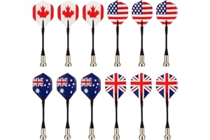 BESPORTBLE 12pcs Magnetic Darts Safety Plastic Darts Replacement Dart National Flag Darts Supplies