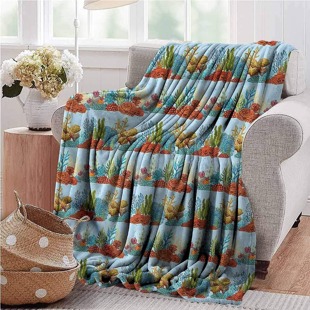 painting-home Luxury Fleece Blanket Aquarium, Coral Reefs and Algaes Gift Throw Blanket Well Crafted for Durability 70 x 80 Inch