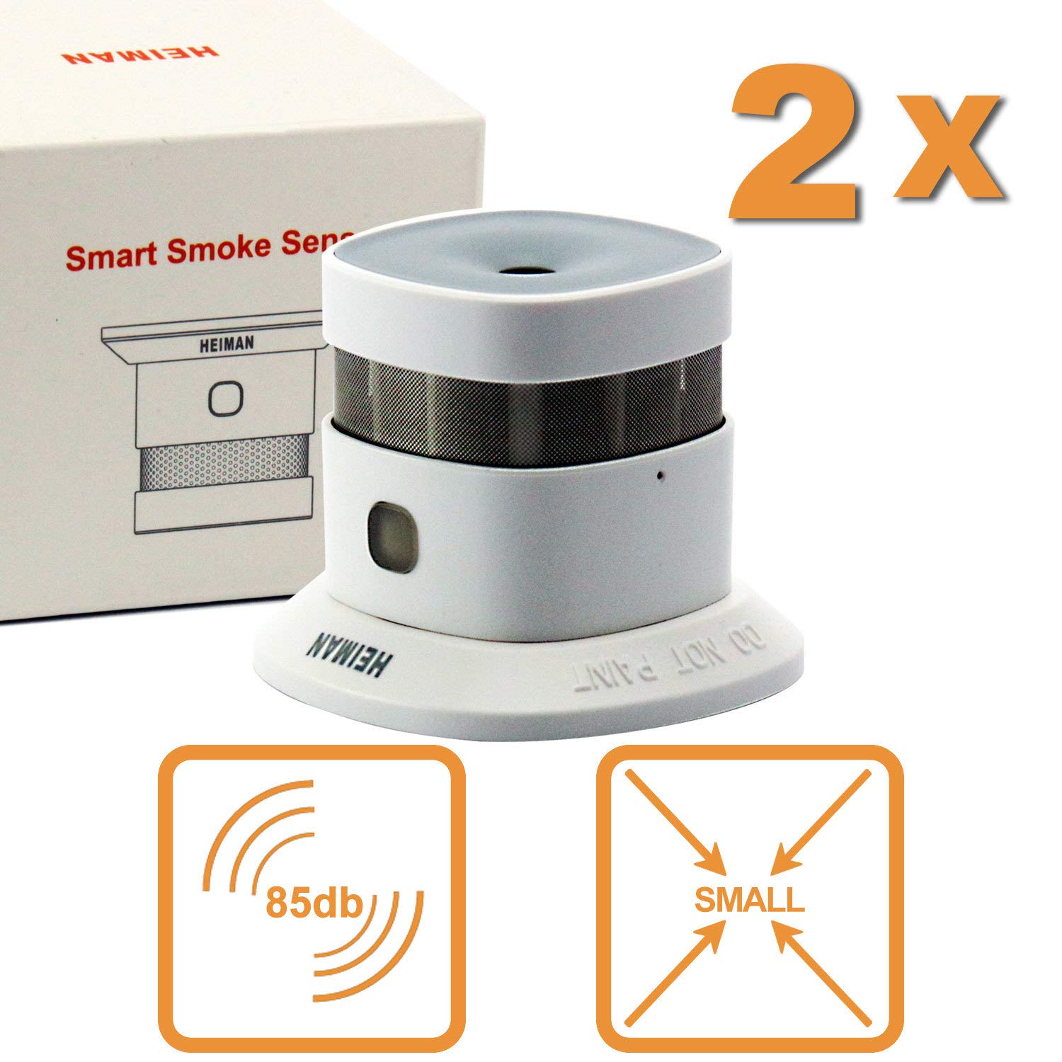 heiman 10 años Mini diseño Detector/Smart Smoke Sensor/Detector de humo (- Color Blanco - (2 unidades): Amazon.es: Bricolaje y herramientas