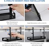 AGPTEK Under Desk Cable Management Tray No Drill Clamp Storage Rack Wire Tidy view 7