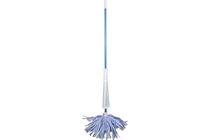 EVERCLEAN Self Wringing Cone Mop - Premium Microfiber Mop Head is Machine Washable with No Slip Hand Grip - Aqua/White (7140)