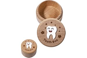 JIYIN Tooth Fairy Box for Boys, 3D Carved Wooden Tooth Fairy Tooth Holder, Cute Lost Tooth Holder Tooth Keepsake Box for Kids' First Lost Teeth Tooth Fairy Gifts for Birthdays Baby Shower Holiday