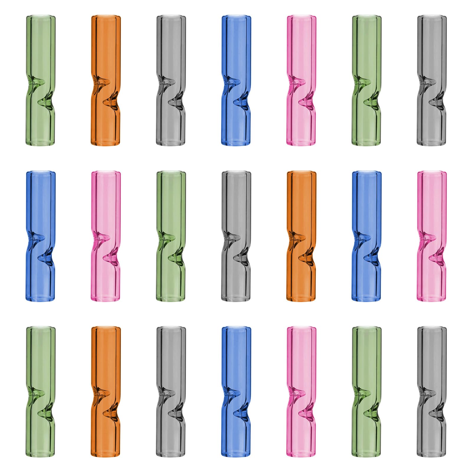 Photo 1 of 100 Pack Reusable Glass Rolling Tips with Cleaning Brush, 8mm Round Mouthpiece Filter Fits in Rolling Machines or DIY