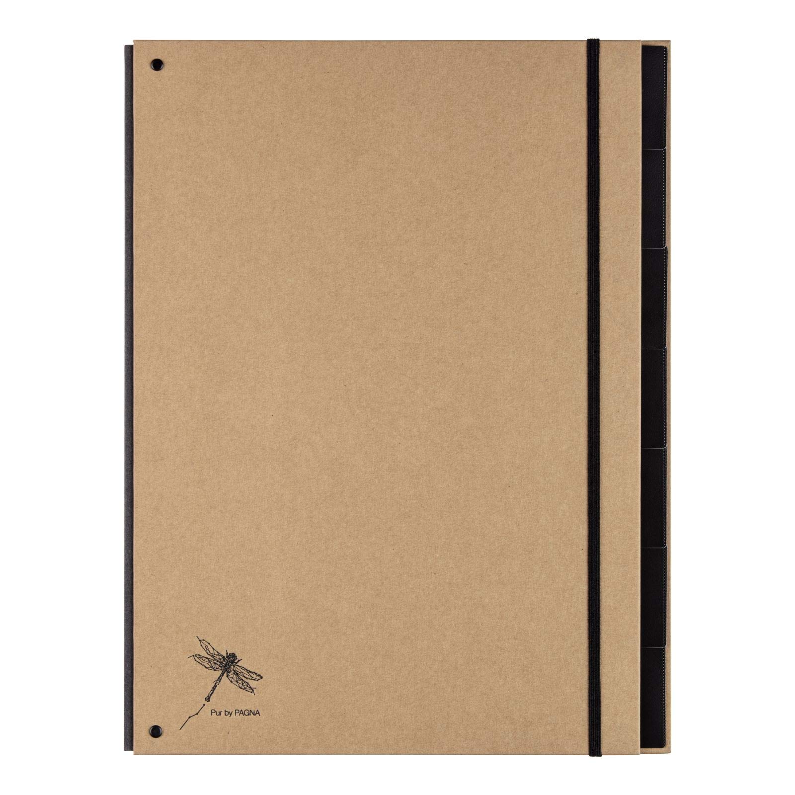 Pagna Desk Organiser 7 Compartments Black Elastic Corners Recycled Cardboard Coated with Kraft Paper