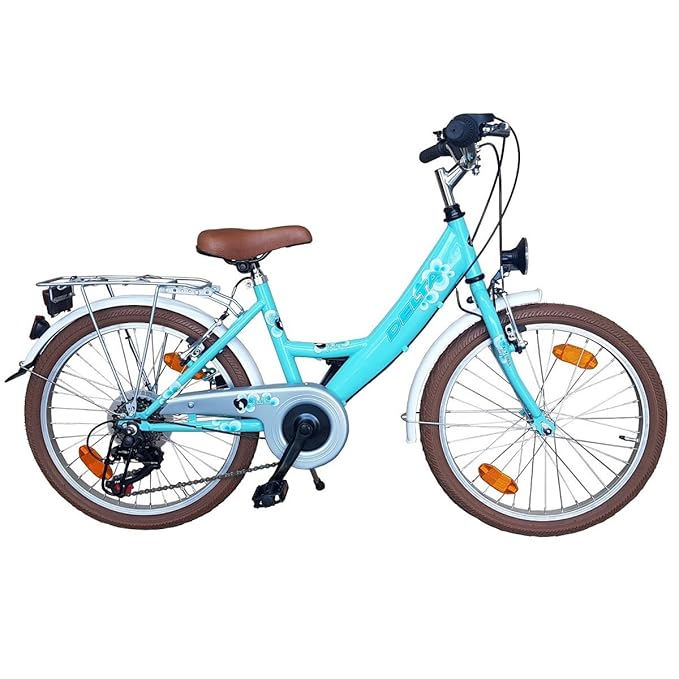 Delta Julka 20 Zoll Mädchenfahrrad 6 Gang Shimano Kettenschaltung, Mint, mit Dynamobeleuchtung