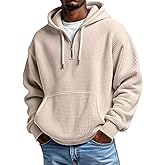Nantdog Mokaloha Mens Sweatshirts Quarter Zip Long Sleeve Waffle Hoodie Oversized Casual Loose Fit Hooded Sweatshirt Winter