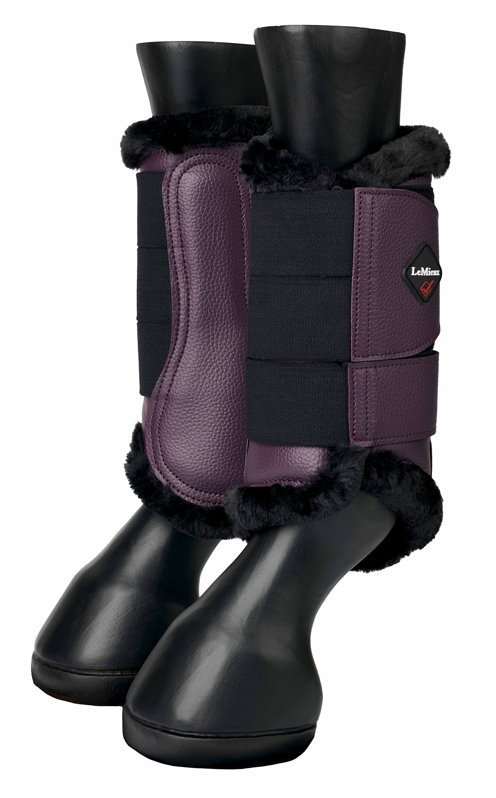 LeMieux Fleece Lined Brushing Horse Boots - Protective Gear and Training Equipment - Equine Boots, Wraps & Accessories (Fig/X-Large)