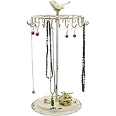 Rustic White Bird Rotating Necklace Holder Bracelet Stand/Jewelry Organizer/Jewelry Tree