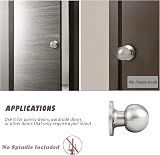 Probrico Brushed Nickel Dummy Door Knobs Round Interior Closet Single Side Half view 3