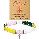 Bible Verse Beaded Bracelets Inspirational Christian Religious Scripture Gifts for Women Her Daughter Granddaughter Sister Friend Niece Jewelry Bracelet with Card Birthday Christmas Easter Gift