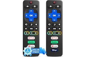 (Pack of 2) for Roku-TV-Remote-Replacement, Compatible for TCL/Onn/Hisense/Sharp/Philips Roku Series Smart TVs (Not for Stick