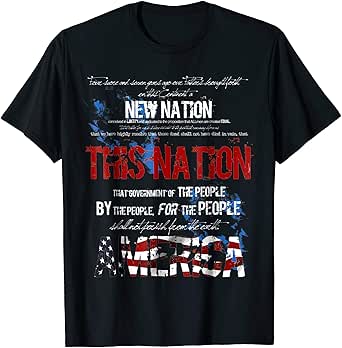Amazon.com: Gettysburg Address Patriotic Flag T-Shirt: Clothing