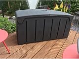 Pluto Packaging Black Extra Large 322L Garden Storage Box Weatherproof Outdoor view 4