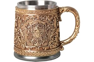 HAUCOZE Beer Stein Mug Insulated Stainless Steel Coffee Drinking Cup German Eagle Oktoberfest Gifts Collectibles15oz