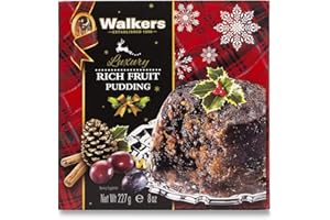 WALKERS Walker’s Rich Fruit Pudding – 8 oz Plum Pudding for Christmas (Pack of 6)- Luxury Holiday Treat and Dessert from Scotland