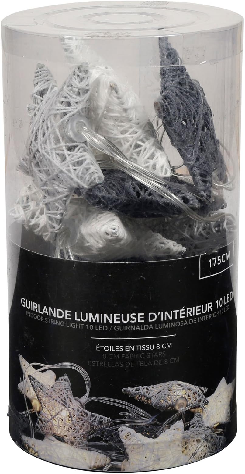 Sema 99501 String Lights Electric TRIQUE Etoiles Texture/Cotton White