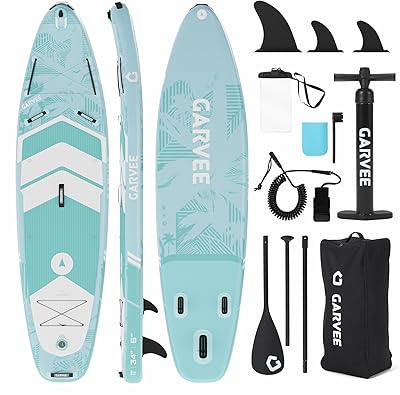 Premium SUP Board Set, Stand Up Paddling Board Aufblasbar, Mit Universal Kamerahalterung, Komplettes Zubehör, Verstellbares Paddel, Anfänger, Fortgeschrittene