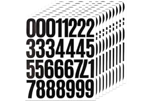 BINLINHONGO 300 Large Number Stickers, 10 Sheets 2 Inch Self-Adhesive Vinyl 0-9 Decals for Mailbox, Doors, Trucks, Classroom 
