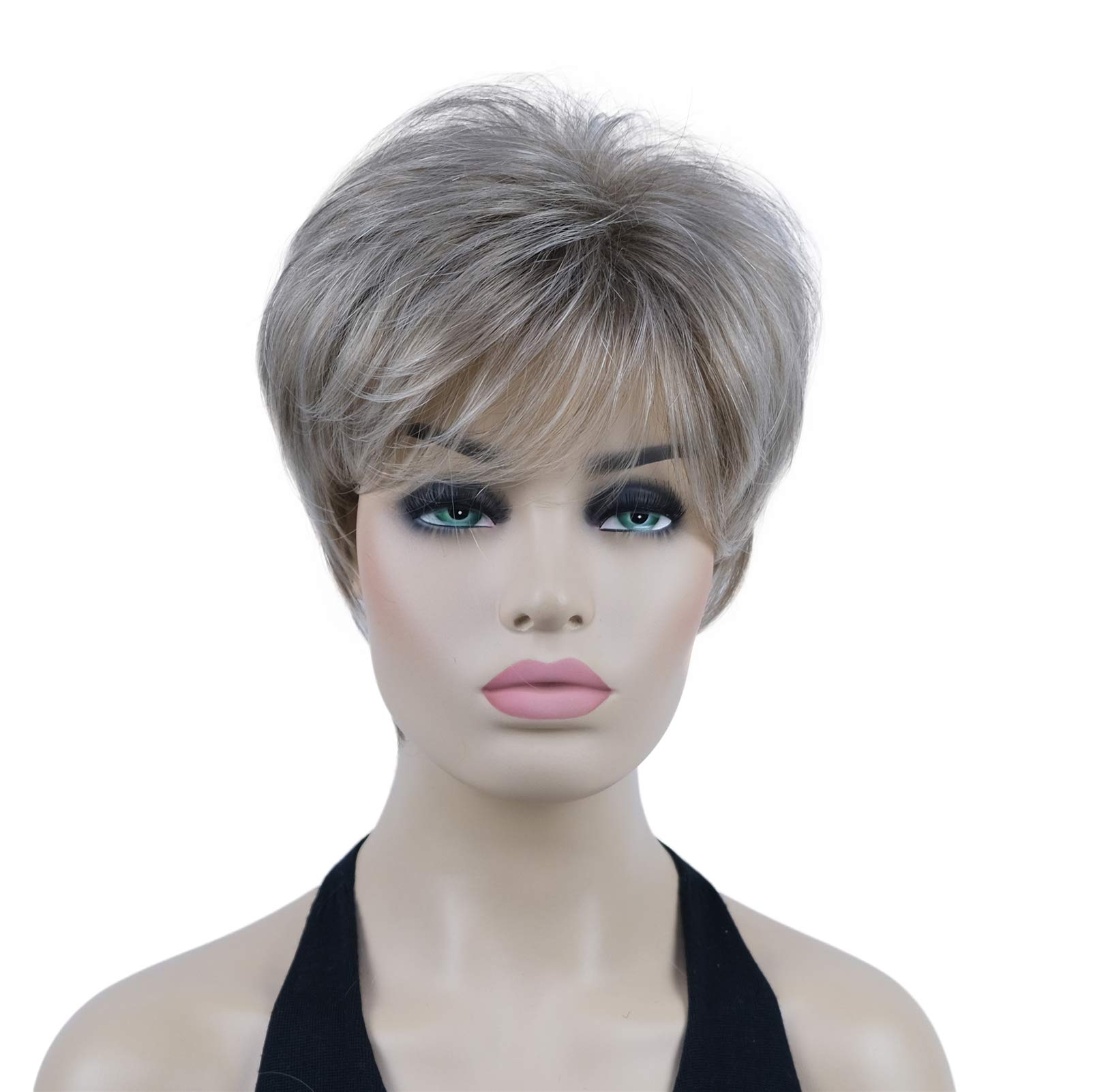 Lydell 8" Short Straight Women Wigs Layered Natural Heat Resistant Synthetic Wigs (230T)