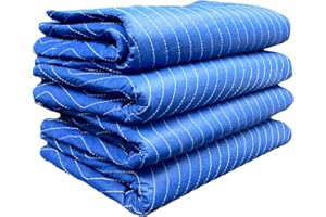 AVG Packaging Supplies Heavy Duty Moving Blanket (72” x 80”) - 35lb / Dozen, Furniture Blankets Pads for Moving & Storage, Professional Quilted Large Moving Blanket – 2ct (Blue, Dark Blue)