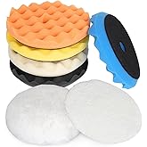 Autolock 6" Buffing Polishing Pads, 7Pcs 6Inch (150mm) Waffle Foam Buffing Pad, Wool Pad Kit for 6 in Backing Plate, Car Polisher Boat Compounding, Polishing and Waxing
