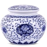 Traditional Chinoiserie Round Ginger Jars Blue and