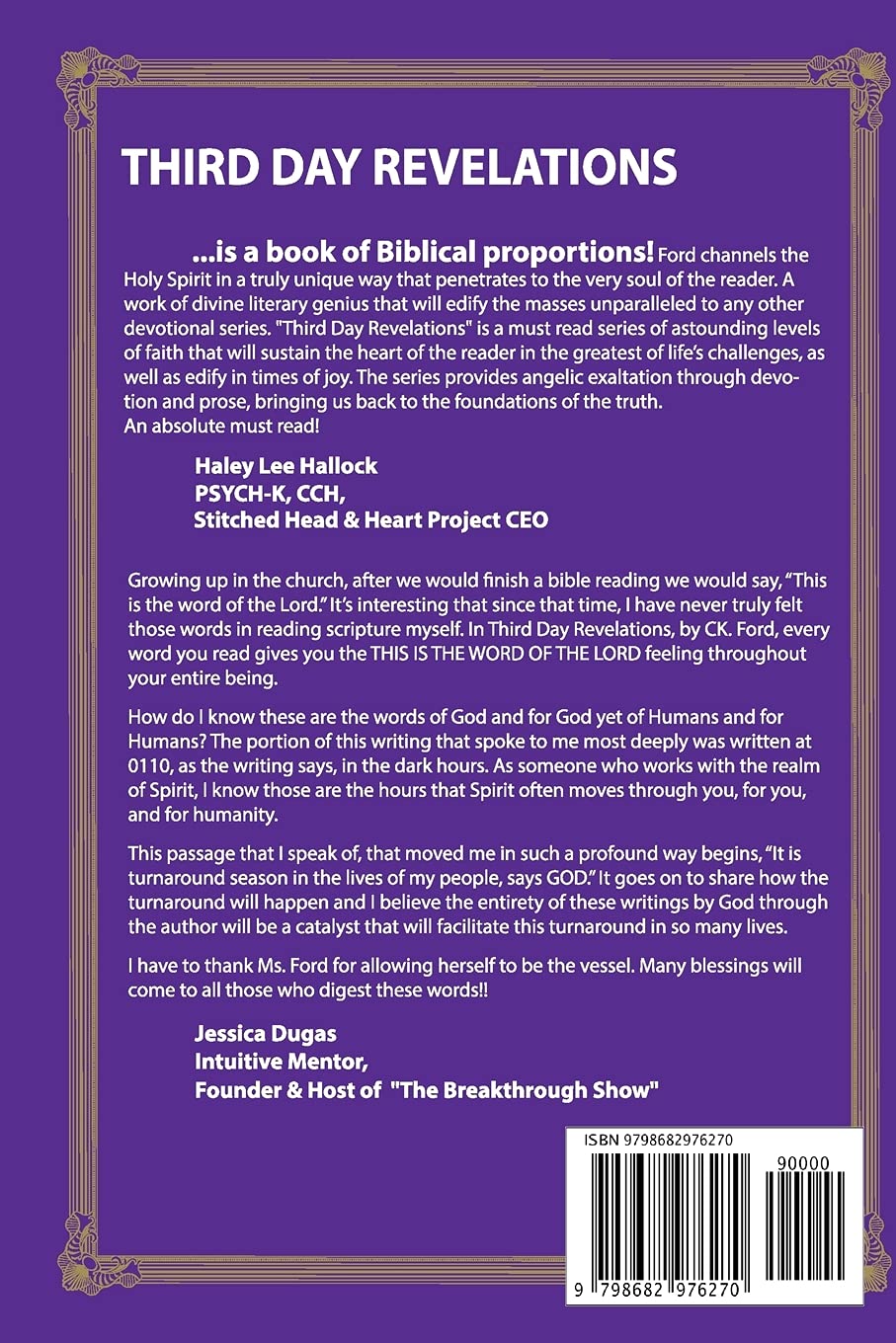 Third Day Revelations The Waters Of Life Chronicles Ford Ms Ck Diluzio Mr James F Amazon Com Books