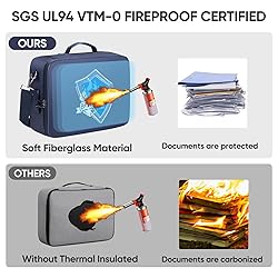 BALEINE Fireproof Document Box with Lock, Portable