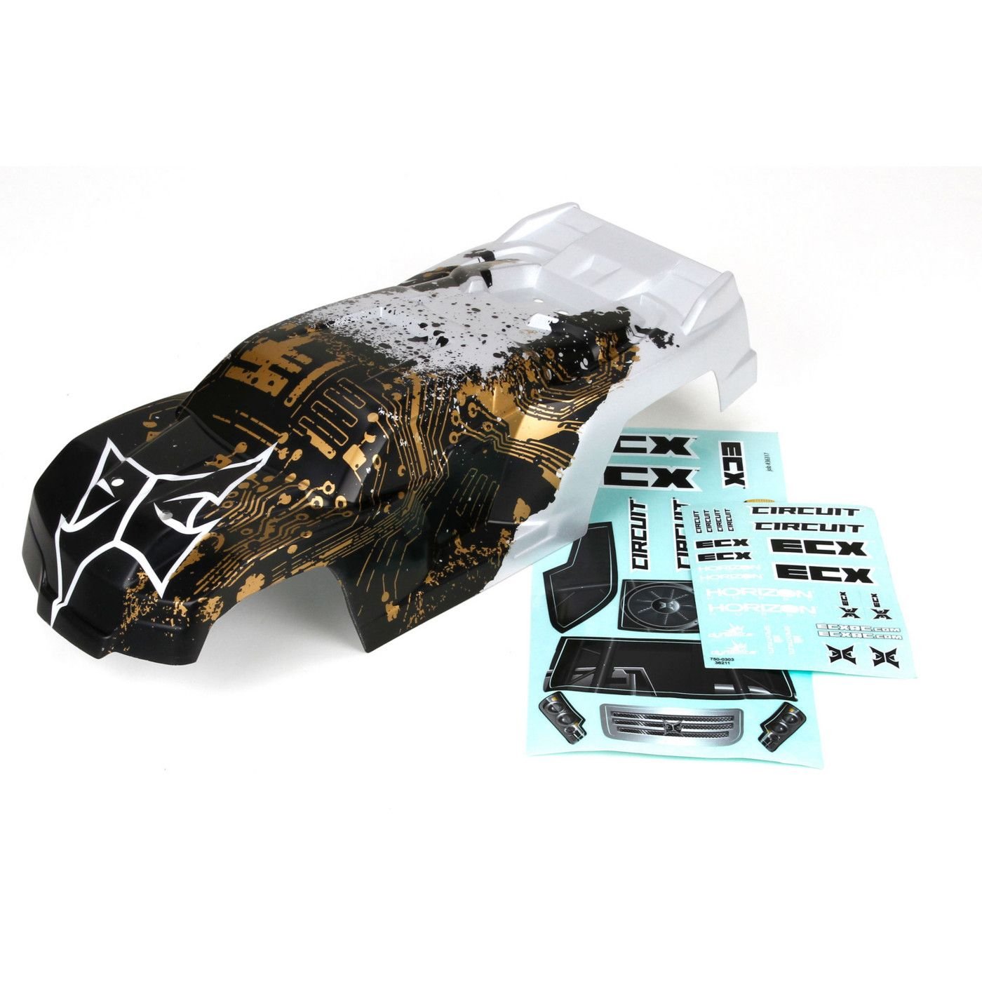 Buy ECX Pre-Painted 2WD Circuit Body Set (1/10 Scale), Black/Silver