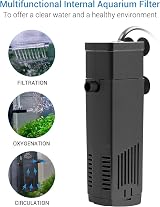NICREW Internal Aquarium Filter 20-40L Small Tank Black view 2