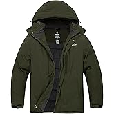 wantdo Men's Big and Tall Ski Jacket Waterproof Snowboarding Jacket Windproof Winter Coat with Hood