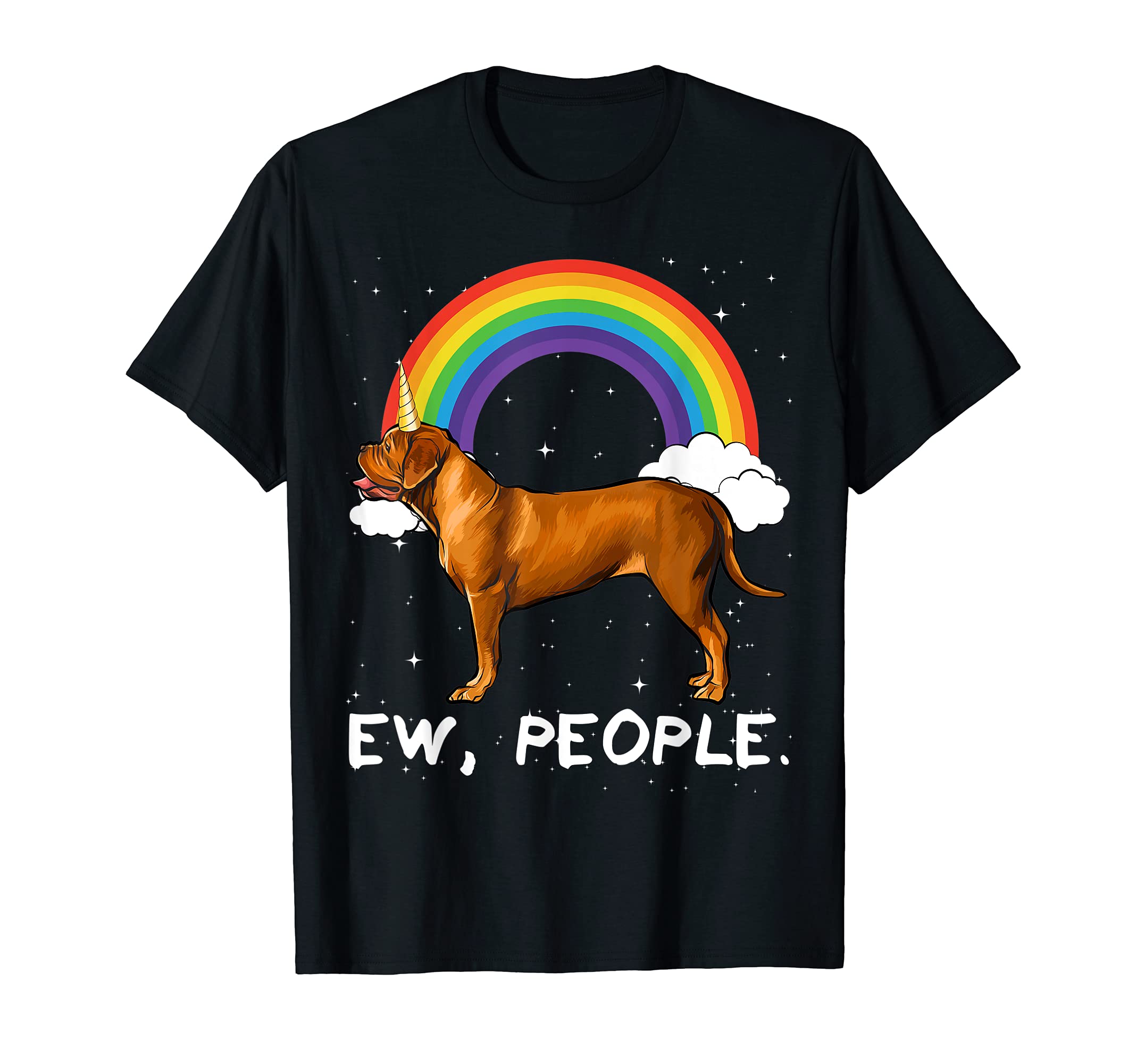 Rainbow Dogues de Bordeaux Ew People Unicorn Dog T-Shirt