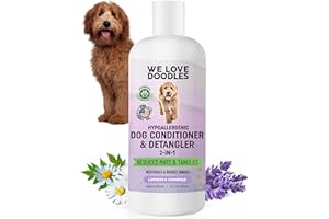 Dog Conditioner & Detangler, 2-in-1 Conditioner for Allergies & Itching, Made in USA, Lotion Treatment for Dogs, Perfect for Poodles, Doodles, & Goldendoodles, 16oz [We Love Doodles]