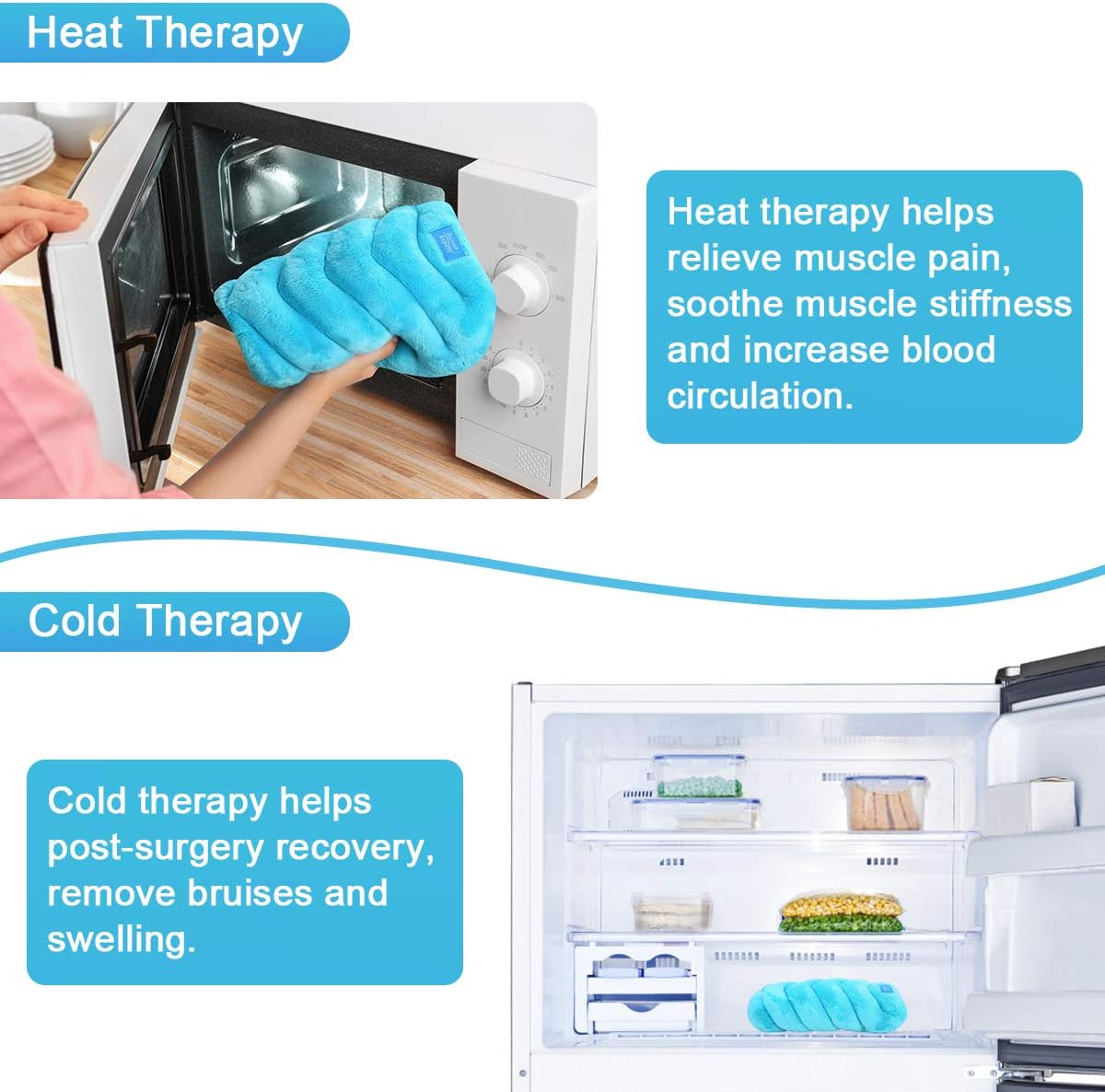 Relief Expert Microwave Heating pad for Lower Back Pain Relief, Extra Large Microwavable Heat Wrap for Lumbar, Waist, Stomach Cramps, Legs, Neck and Shoulders, Natural Hot or Cold Therapy: Health & Personal Care