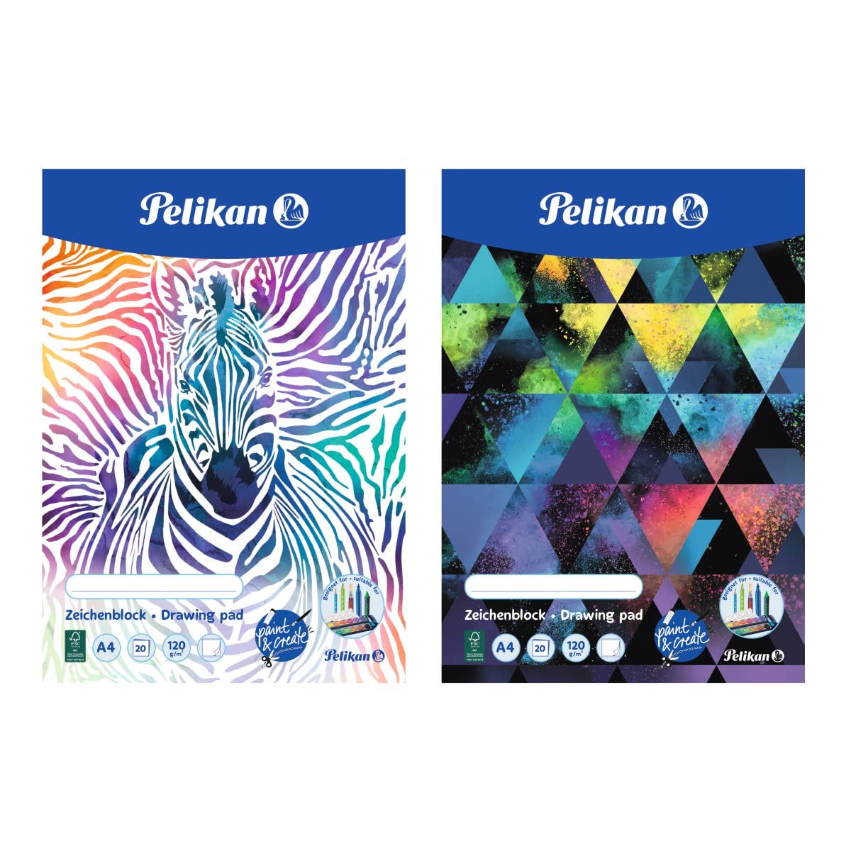 Pelikan 236782 Drawing Pad A4 20 Sheets Assorted Designs – No Choice of Designs Available – Pack of 1