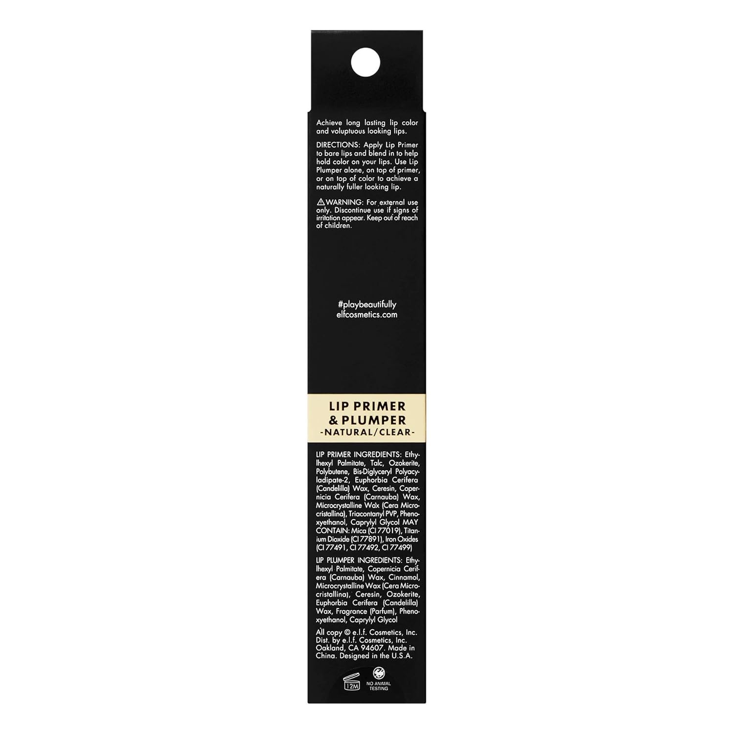 e.l.f. Lip Primer & Plumper, Dual Sided Treatment, clear/natural, 0.11oz. : Beauty