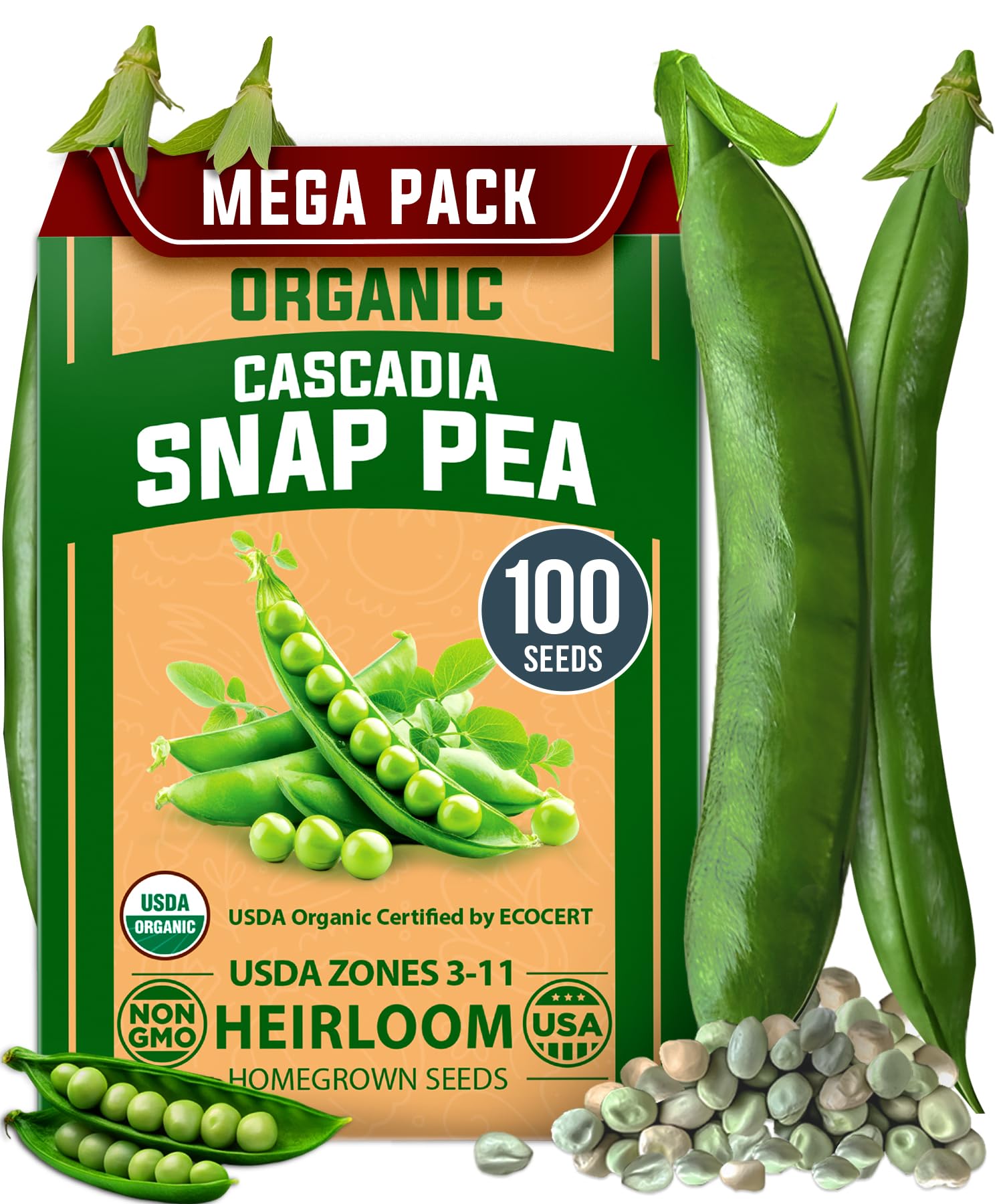 HOME GROWN - Snap Pea Seeds for Planting