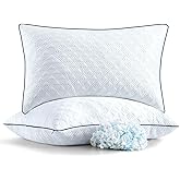 Slybear Cooling Bed Pillows Queen Size Set of 2 for Sleeping, Adjustable Shredded Memory Foam Pillows for Side Back Stomach Sleepers - Luxury Gel Pillows Hotel with Washable Removable Cover