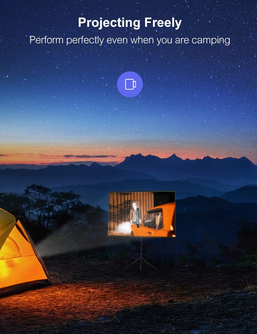 Crosstour Mini Portable Projector, Pico Pocket Video Projector for Outdoor Movies and Home Theater, 3000 mAh Rechargeable Battery 100 ANSI Lumen Supports HDMI/TV Stick/PS4: Electronics