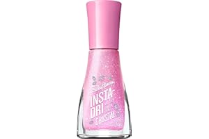 Sally Hansen Insta-Dri Crystal Nail Polish | Quick Dry, Long Lasting, Streak-Free Shine | Opaque, Shimmery | 118 Quartz Queen | Holographic Baby Pink Nail Color