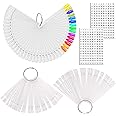 JASSINS 150 Pcs Nail Swatch Sticks with Ring and Number posted, Clear Fan-shaped Nail Art Polish Practice Display Tips Nail Sample Sticks, Nail Practice Color Display Polish Board