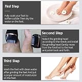 PEFOOK Electric Foot File Callus Remover Waterproof Rechargeable 3 Heads 2 view 4