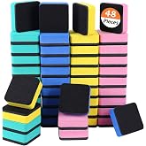 Favourde 48 Pack Magnetic Whiteboard Erasers - Blue Square Dry Erase Board Cleaners For Classroom & Office