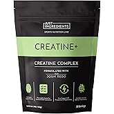 JUST INGREDIENTS Creatine Monohydrate Powder with Rejen Fulvic Mineral Complex - Supports Muscle Recovery, Energy, Strength, Cognitive Function - 30 Servings