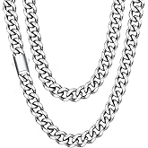 Stainless Steel Mens Cuban Link Chain for Men, Miami Cuban Chain Necklace, 12mm Width Hip Hop Mens Jewelry, 26"
