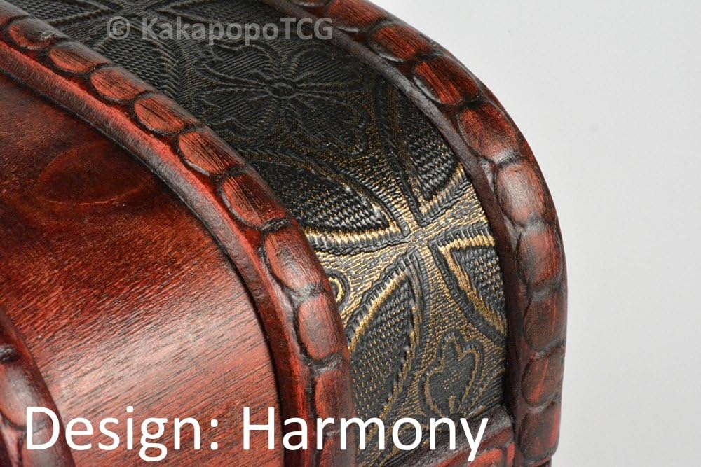 KakapopoTCG The Elven Chest (Harmony Design): a Lockable Wooden Chest for storing MTG Magic PTCG YGO EDH Commander FaB Flesh and Blood Deck Box Dice Spell Cards - Image 3