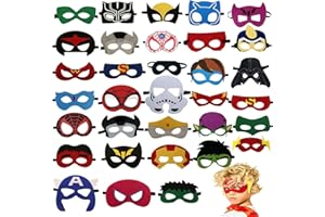 YALARY 33 Packs Masks Party Favors, Felt and Elastic - Birthday Party Masks with 33 Different Types for Costume Masks