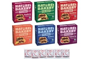 NARROW PATH SALES Nature's Bakery Fig Bars Variety Pack. Bundle of 6 Boxes with 36 Individually Wrapped Bars. Flavors Include: Blueberry; Strawberry; Peach; Raspberry; Apple Cinnamon; Original Fig. Gift Box.