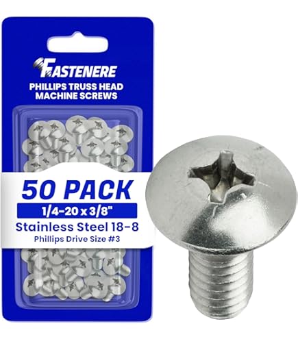 1/4 20 Stainless Steel Bolts 1/4-20 X 1-1/2" Phillips Truss Head Machine Screws Stainless Steel 18-8 Qty 25 1/4 X 20 Threaded Knobs - Foto 6